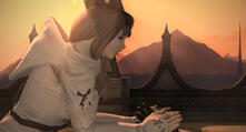 speaking to haurchefant in his last moments.